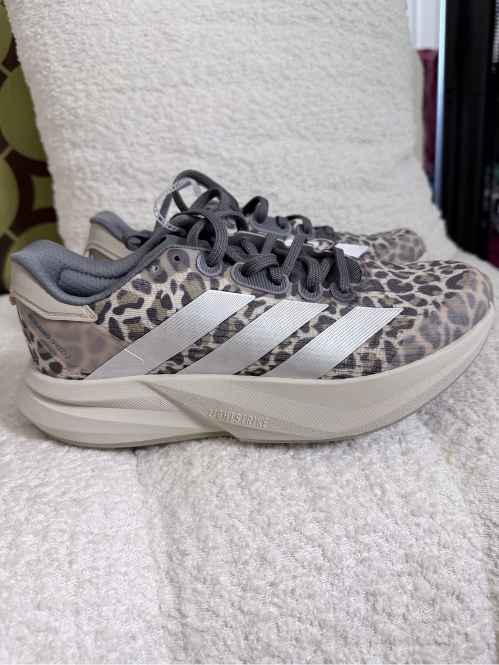 adidas Women's Leopard Print Sneakers - Gray/Tan